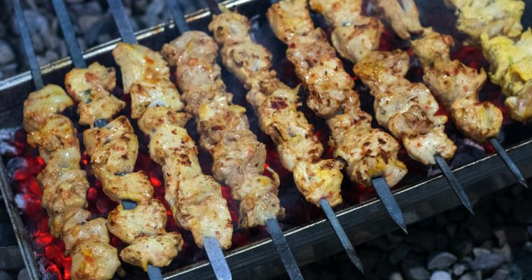 Coconut curry chicken skewers