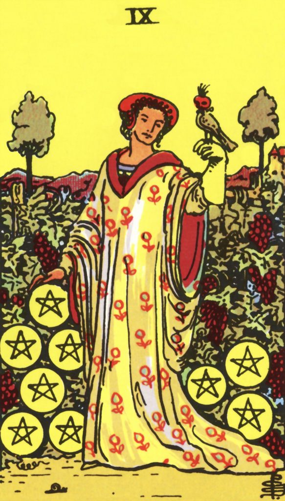 Nine of pentacles